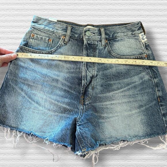 Pac Sun Ultra High Rise Vintage Button Up Jean Shorts Daisies Cut Off Size Small - Picture 5 of 11